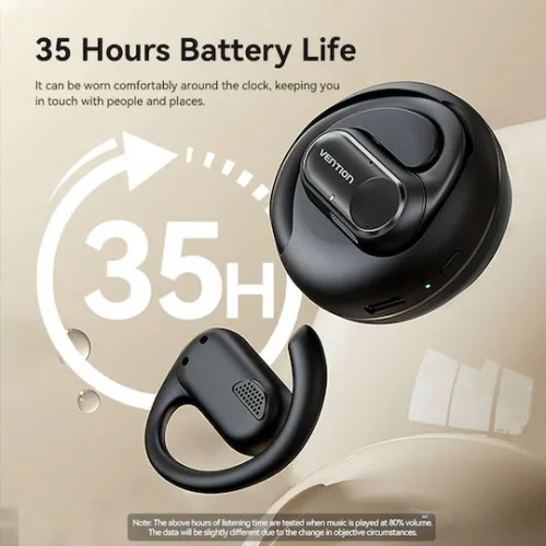 Vention OpenBeat O11 Open Ear Bluetooth Handsfree Ακουστικά με Αντοχή στον Ιδρώτα και Θήκη Φόρτισης Μπεζ