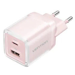 Vention Φορτιστής Χωρίς Καλώδιο GaN με Θύρα USB-A και Θύρα USB-C 45W Power Delivery Ροζ (TZ-FCFP0-EU)