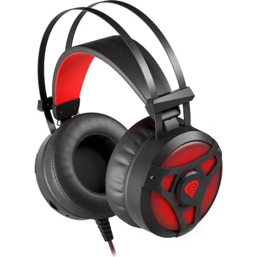 Genesis Gaming Headset Neon 360 with Microphone RGB Illuminated Vibration, Black Red (NSG-1107) (GNSNSG-1107)