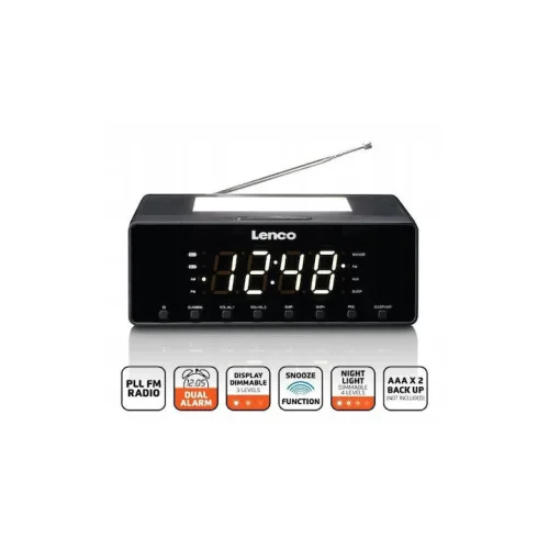 Lenco Επιτραπέζιο Ψηφιακό Ρολόι LED Μαύρο CR-540BK