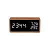 Life Noble Sapele Επιτραπέζιο Ψηφιακό Ρολόι LED Ξύλινο με Ξυπνητήρι Καφέ