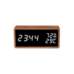 Life Noble Sapele Επιτραπέζιο Ψηφιακό Ρολόι LED Ξύλινο με Ξυπνητήρι Καφέ