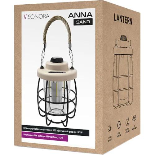 Sonora Φανάρι Led Επαναφορτιζόμενο για Camping 170lm 3.2W ΜπεζΚωδικός: 230-0095