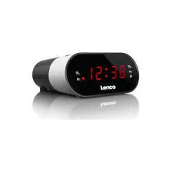 Lenco Επιτραπέζιο Ψηφιακό Ρολόι LED Πλαστικό με Ξυπνητήρι & Ραδιόφωνο Μαύρο CR-07