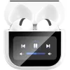 Bluetooth ακουστικά handsfree με θήκη φόρτισης και οθόνη, σε λευκό χρώμα