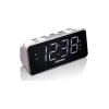 Lenco CR-18 Επιτραπέζιο Ψηφιακό Ρολόι LED Πλαστικό με Ξυπνητήρι & Ραδιόφωνο Λευκό CR-18