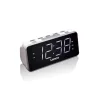 Lenco CR-18 Επιτραπέζιο Ψηφιακό Ρολόι LED Πλαστικό με Ξυπνητήρι & Ραδιόφωνο Λευκό CR-18