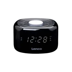 Lenco Επιτραπέζιο Ψηφιακό Ρολόι LED Πλαστικό με Ξυπνητήρι & Ραδιόφωνο Μαύρο CR-12BK