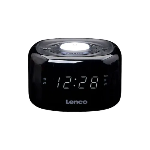 Lenco Επιτραπέζιο Ψηφιακό Ρολόι LED Πλαστικό με Ξυπνητήρι & Ραδιόφωνο Μαύρο CR-12BK