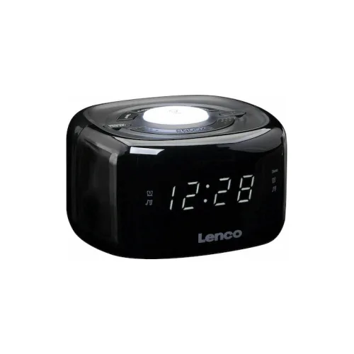 Lenco Επιτραπέζιο Ψηφιακό Ρολόι LED Πλαστικό με Ξυπνητήρι & Ραδιόφωνο Μαύρο CR-12BK