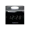 Lenco Επιτραπέζιο Ψηφιακό Ρολόι LED Πλαστικό με Ξυπνητήρι & Ραδιόφωνο Μαύρο CR-12BK