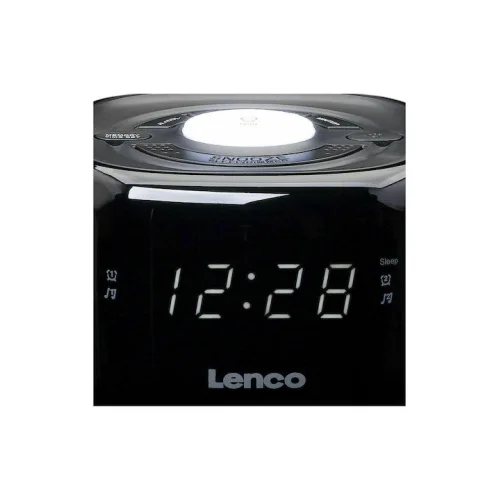 Lenco Επιτραπέζιο Ψηφιακό Ρολόι LED Πλαστικό με Ξυπνητήρι & Ραδιόφωνο Μαύρο CR-12BK