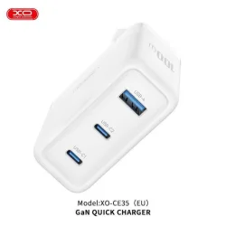 XO Φορτιστής Χωρίς Καλώδιο GaN με Θύρα USB-A και 2 Θύρες USB-C 100W Power Delivery / Quick Charge 3.0 Λευκός (CE35)