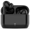 Bluetooth ακουστικά handsfree με θήκη φόρτισης και λειτουργία environmental noise cancelling (ENC), σε μαύρο χρώμα.