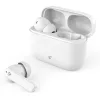 Bluetooth ακουστικά handsfree με θήκη φόρτισης και λειτουργία environmental noise cancelling (ENC), σε λευκό χρώμα.