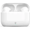 Bluetooth ακουστικά handsfree με θήκη φόρτισης και λειτουργία environmental noise cancelling (ENC), σε λευκό χρώμα.