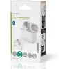 Bluetooth ακουστικά handsfree με θήκη φόρτισης και λειτουργία environmental noise cancelling (ENC), σε λευκό χρώμα.