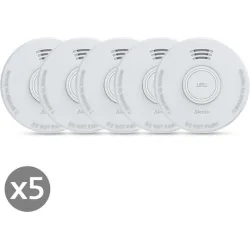Alecto Sd110 X5 Φωτοηλεκτρικός Ανιχνευτής Καπνού Σειρήνα 85db Ειδοποίηση Χαμηλής Μπαταρίας Συσκευασία 5 Τεμαχίων