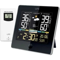 Life Alpine 221-0392 Ασύρματος Μετεωρολογικός Σταθμός Ψηφιακός Επιτραπέζιος / Επίτοιχος Μαύρος