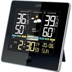 Life Alpine 221-0392 Ασύρματος Μετεωρολογικός Σταθμός Ψηφιακός Επιτραπέζιος / Επίτοιχος Μαύρος