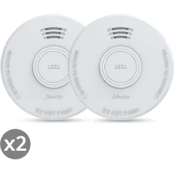 Alecto Sd110 X2 Φωτοηλεκτρικός Ανιχνευτής Καπνού Σειρήνα 85db Ειδοποίηση Χαμηλής Μπαταρίας Συσκευασία 2 Τεμαχίων