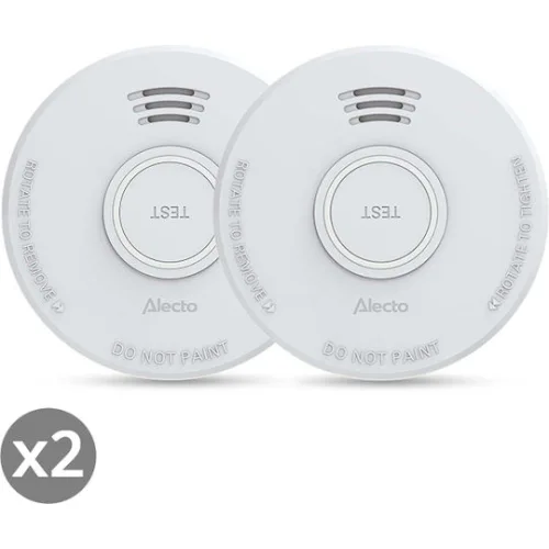 Alecto Sd110 X2 Φωτοηλεκτρικός Ανιχνευτής Καπνού Σειρήνα 85db Ειδοποίηση Χαμηλής Μπαταρίας Συσκευασία 2 Τεμαχίων