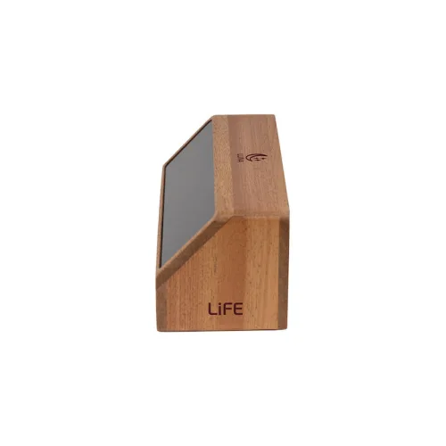 Life Luna Επιτραπέζιο Ψηφιακό Ρολόι LED Ξύλινο με Ξυπνητήρι Καφέ