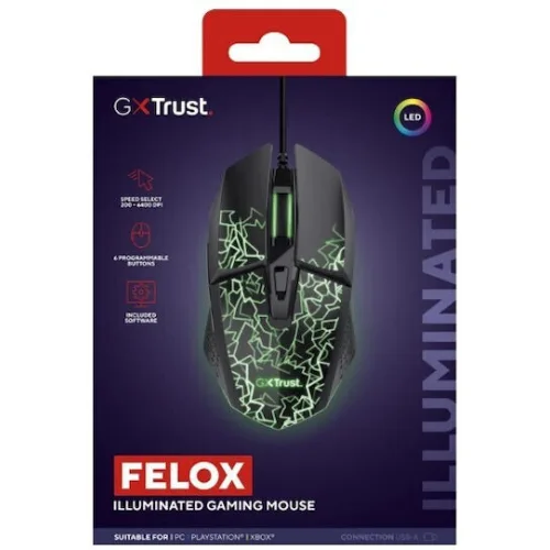TRUST GXT113 FELOX LED GAMING MOUSE