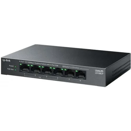 TP-Link Switch 6-Port 10/100Mbps 4-Port PoE (LS106LP)
