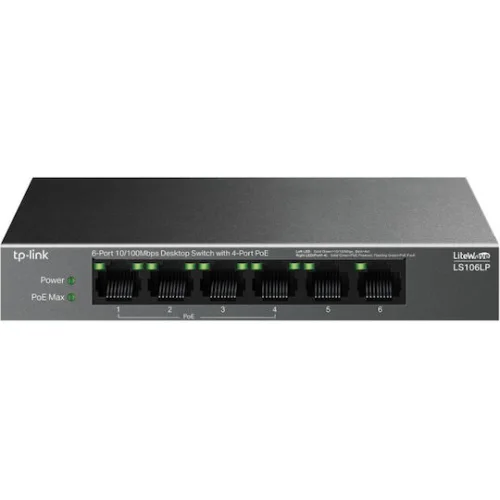 TP-Link Switch 6-Port 10/100Mbps 4-Port PoE (LS106LP)