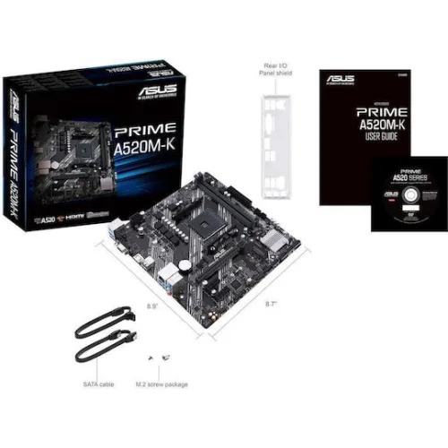 ASUS MOTHERBOARD PRIME A520M-K ,AM4 ,MATX