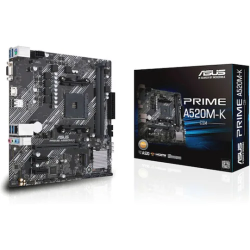 ASUS MOTHERBOARD PRIME A520M-K ,AM4 ,MATX