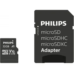 Philips microSDHC 32GB U1 UHS-I 10MB/s με αντάπτορα