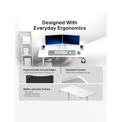 Anda Seat Ηλεκτρικό Γραφείο Xtreme-E White με Μεταλλικά Πόδια & Ρυθμιζόμενο Ύψος 140x75x71εκ.Κωδικός: AD-D-DD1-1400-06-W