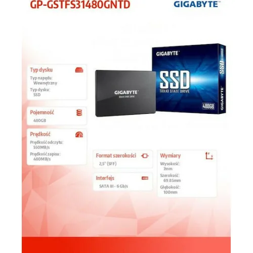 GIGABYTE SSD 480GB  2,5''  SATA III