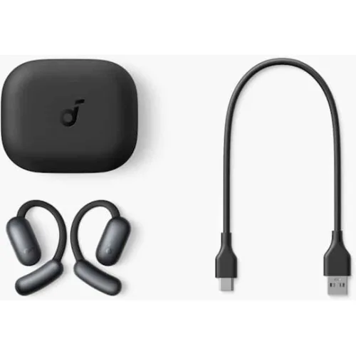 Soundcore by Anker AeroFit 2 Open Ear Bluetooth Handsfree Ακουστικά με Αντοχή στον Ιδρώτα και Θήκη Φόρτισης Μαύρα