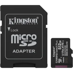 Kingston Canvas Select Plus microSDHC 512GB U3 V30 A1 UHS-I 150MB/s με αντάπτορα
