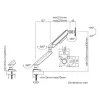 ANDA SEAT Monitor ARM / Stand A6D BLACK-WHITE, Weight Capacity: 2-9kg