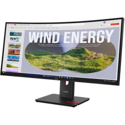 LENOVO Monitor ThinkVision T34WD-40 34'' WQHD VA, Curved, RJ45, HDMI, USB-C, Display Port,  Height adjustable, 3YearsW