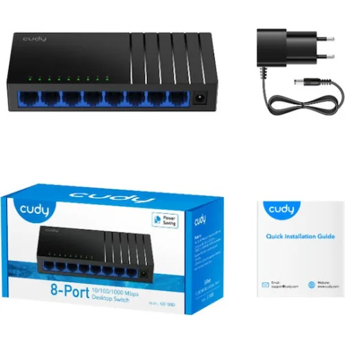 Cudy GS108D v1 Unmanaged L2 Switch με 8 Θύρες Gigabit (1Gbps) Ethernet