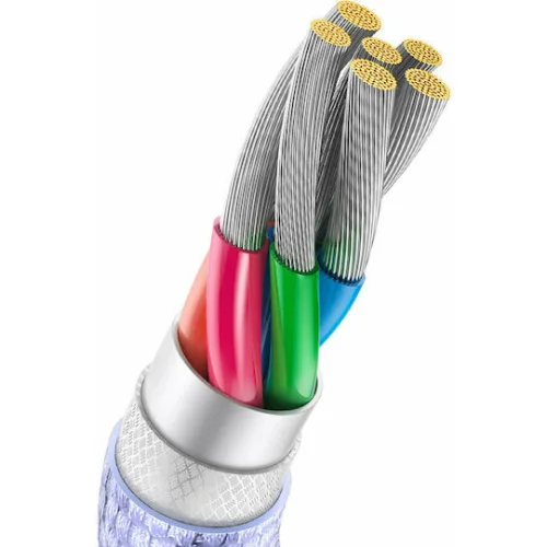 Baseus Crystal Shine Braided USB 2.0 Cable USB-C male - USB-A 100W PD Μωβ 1.2m CAJY000405