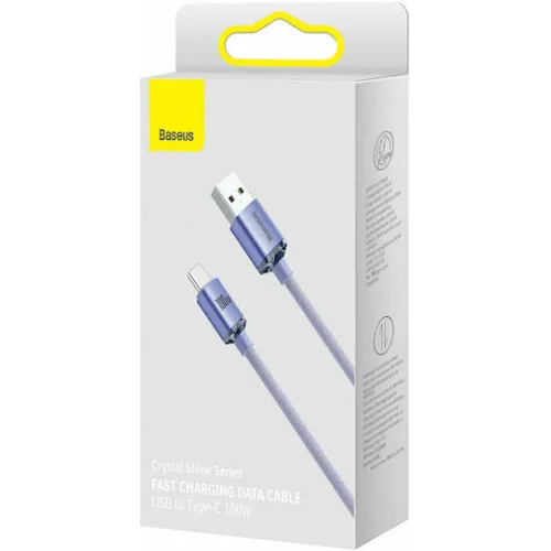 Baseus Crystal Shine Braided USB 2.0 Cable USB-C male - USB-A 100W PD Μωβ 1.2m CAJY000405