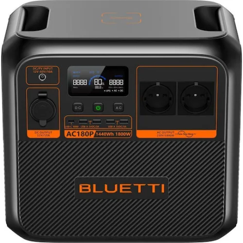 BLUETTI Premium AC180P Solar Portable Power Station Expandable, 1800W AC Outlet 1440Wh