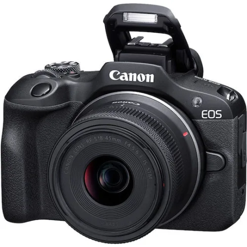 Canon EOS R100 Mirrorless Φωτογραφική Μηχανή Kit (RF-S 18-45mm f/4.5-6.3 IS STM + RF-S 55-210mm f/5-7.1 IS STM) Μαύρη