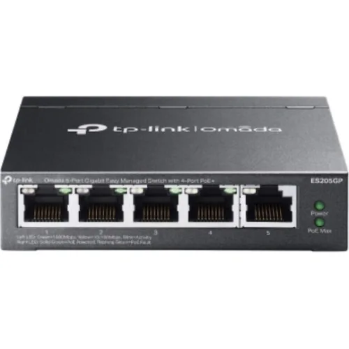 TP-LINK SWITCH OMADA ES205GP 5 PORT MANAGED 4-Port PoE+