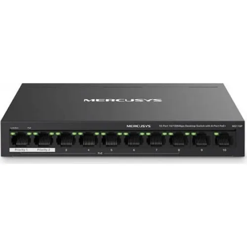 Mercusys 10-Port Gigabit Desktop Switch with 8-Port PoE+ (MS110GMP) (MERMS110GMP)