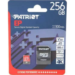 Patriot EP Series 256 GB microSDXC Red/Black UHS-I U3 Class 10 V30 A1 (PEF256GEP31MCX) (PATRPEF256GEP31MCX)