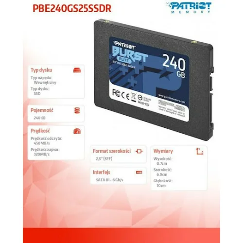 Patriot Burst Elite 240 GB Black SATA 6 Gb/s 25