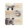 Feandrea Cat Tower, Height 160 cm, for large Cats, Gray-Black (PCT003W01) (FEAPCT003W01)