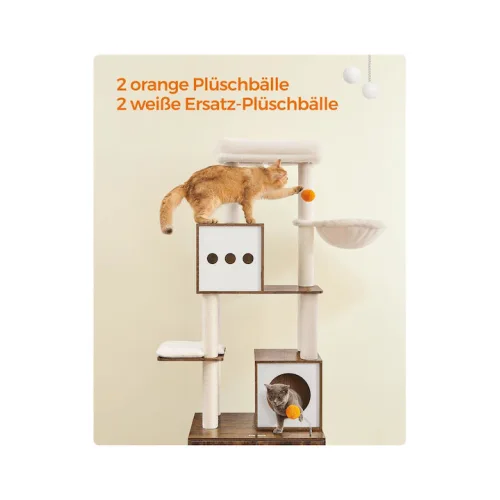 Feandrea Cat Tower With Litter box Height 185 cm, up to 2 cats (PCT15GYZ) (FEAPCT15GYZ)
